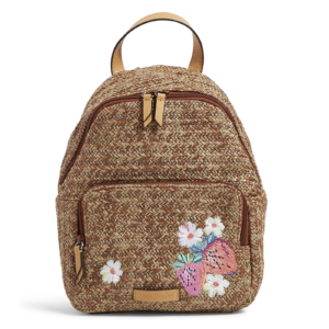 Vera Bradley Womens Straw Backpack Front View
