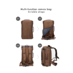 WITZMAN Mens Canvas Backpack Exterior View