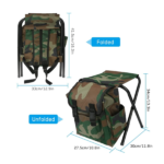 Welltop Outdoor Backpack Chair Dimension View