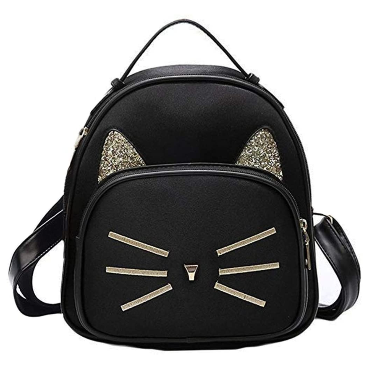 XMRSOY Small Cat Velvet Backpack Front View