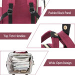 Zomake Casual School Backpack Back & Interior View