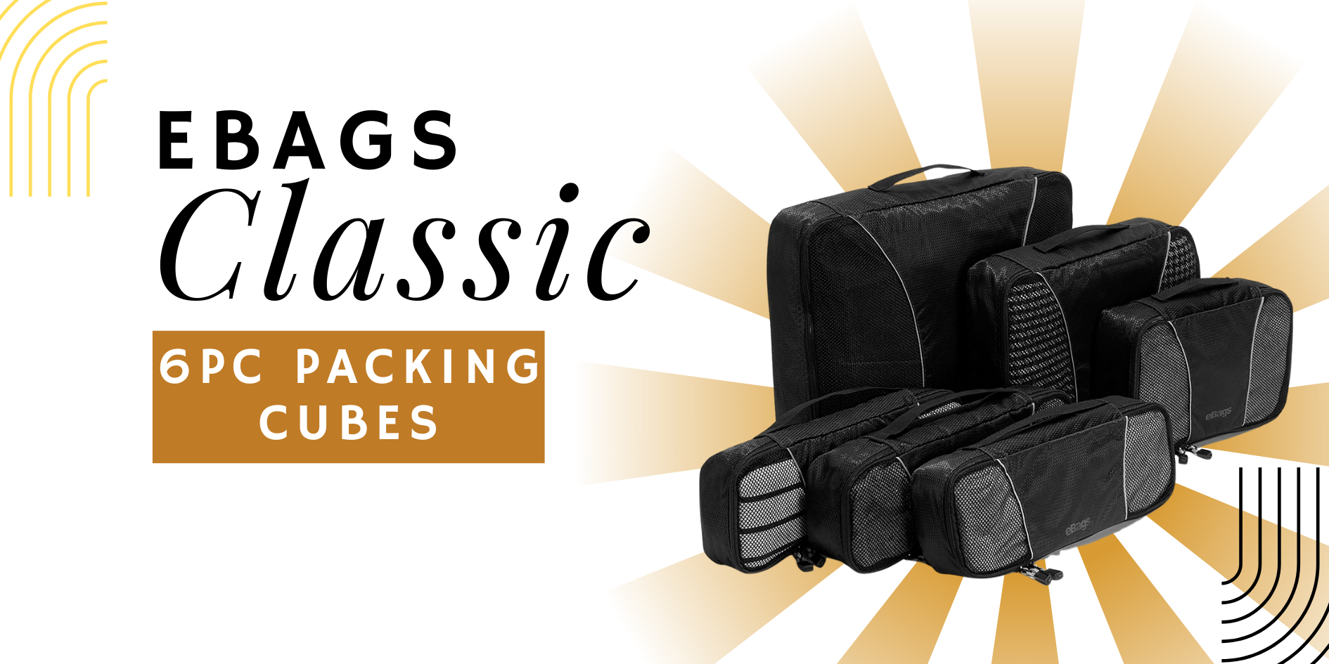 eBags Classic 6pc Packing Cubes